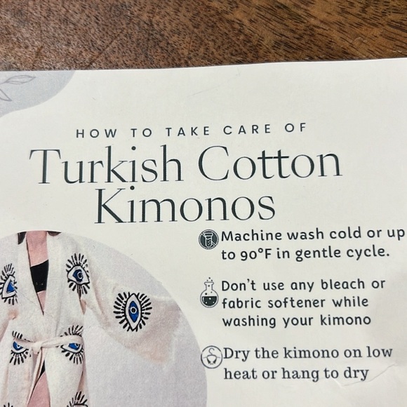 Cotton Muslin Black Evil Eye Kimono Cardigan Robe, Evil Eye Kimono, Ethnic Boho - Picture 4 of 4